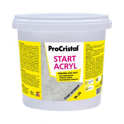 Шпаклівка ProCristal Start Acryl IР-20 1.5 кг білий (i00200306) Шпаклівки на ІРКОМ. Тел: 0 800 408 448. Доставка, гарантія, кращі ціни!
