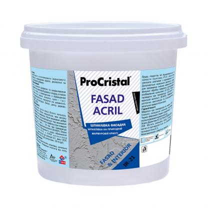 Шпаклівка фасадна ProCristal Fasad Acryl IР-21 7.5 кг білий (i00200313) Шпаклівки на ІРКОМ. Тел: 0 800 408 448. Доставка, гарантія, кращі ціни!