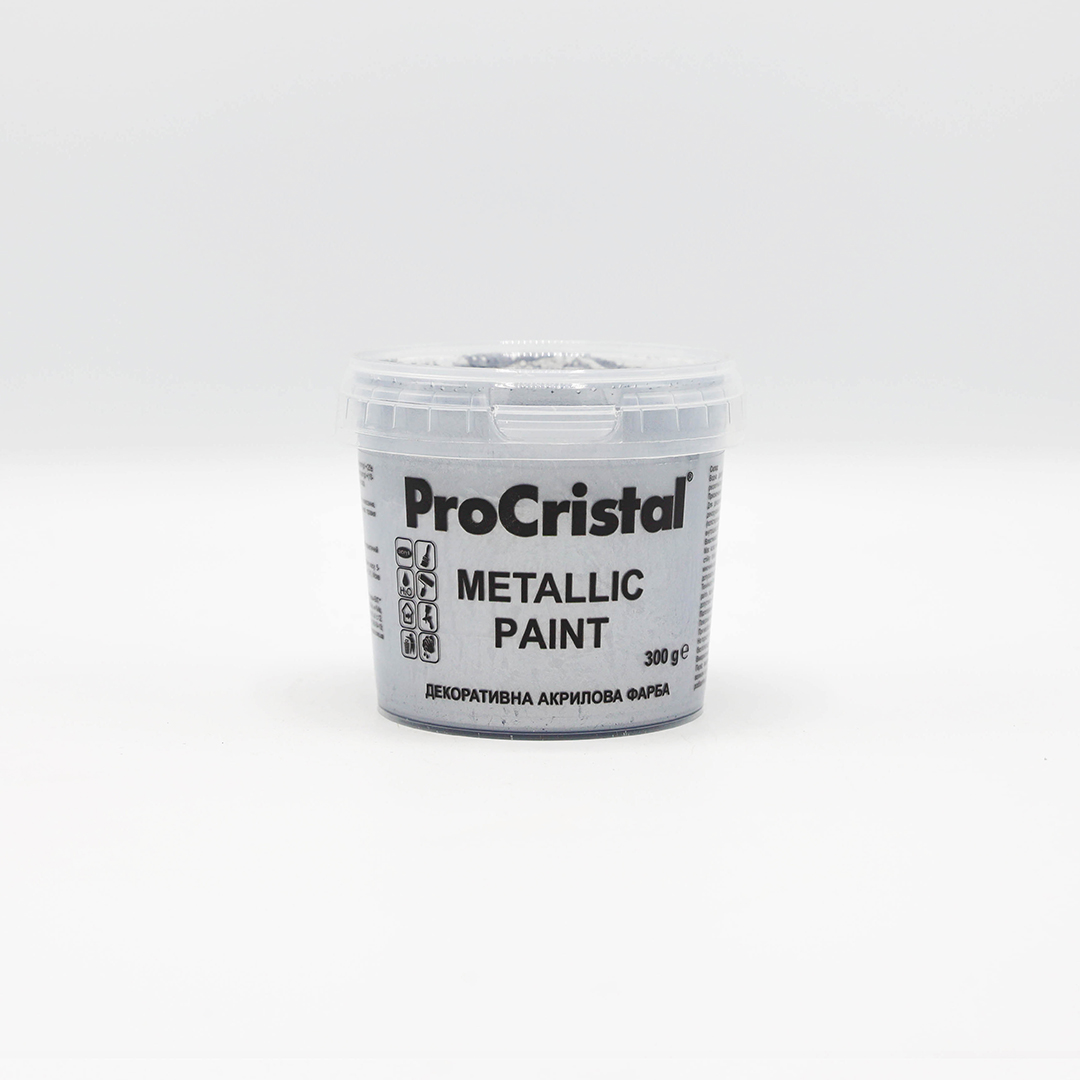 Краска акриловая декоративная ProCristal Metallic paint IР-295 0.3 кг алюминий (i00601488) Декоративные краски на ІРКОМ. Тел: 0 800 408 448. Доставка, гарантия, лучшие цены!, фото2
