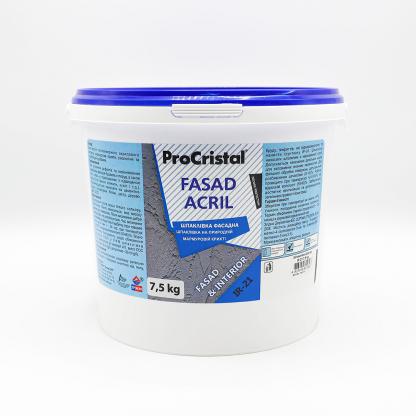 Шпаклівка фасадна ProCristal Fasad Acryl IР-21 15 кг білий (i00200314) АКЦІЯ на ІРКОМ. Тел: 0 800 408 448. Доставка, гарантія, кращі ціни!
