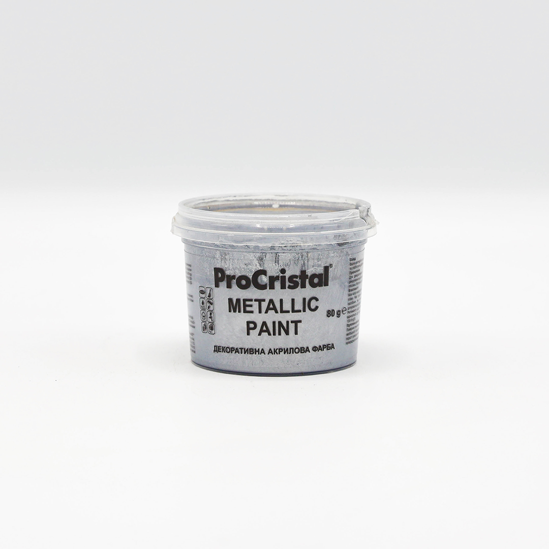 Краска акриловая декоративная ProCristal Metallic paint IР-295 0.08 кг алюминий (i00601487) Декоративные краски на ІРКОМ. Тел: 0 800 408 448. Доставка, гарантия, лучшие цены!, фото2